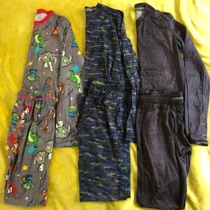 Bundle-3 Pairs Boys Cuddl Duds pajamas size L 10